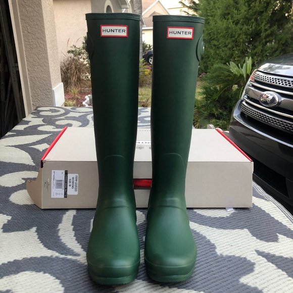 NWT Hunter women’s original tall green rain boots size 9 - Picture 5 of 6